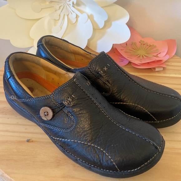 Clarks Unstructured 85071 Un Loop Black Leather Loafers Women’s US Size 10N - Picture 4 of 10